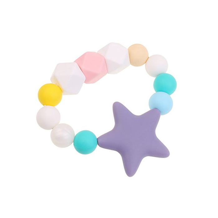 Product Gazechimp Dentición Masticable Pulsera Bolas de Dentición Juguete Cadena Accesorios de Silicona