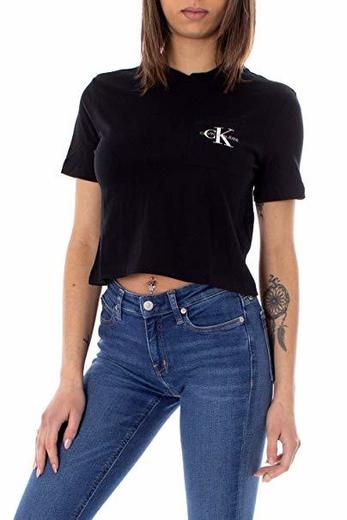 Calvin Klein Jeans Cropped Monogram W Camiseta Black