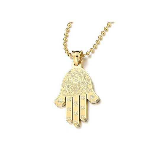 COOLSTEELANDBEYOND Oro Hamsa Mano de Fátima