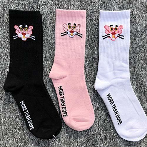 Home Kawaii Calcetines Nuevas Mujeres imprimió Calcetines Lindos Animales Cortoon Pantera Rosa Letters