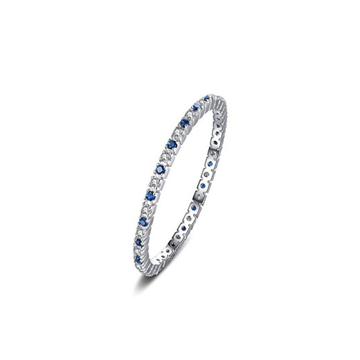 JewelryPalace Anillo de boda Exquisito Espinela azul creado en Plata de ley