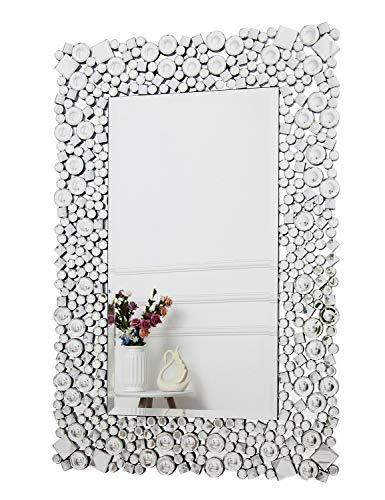 Elemento de la categoría hogar RICHTOP Espejo de Pared - Rectangular Crystal Jewel Mosaic Espejo montado en