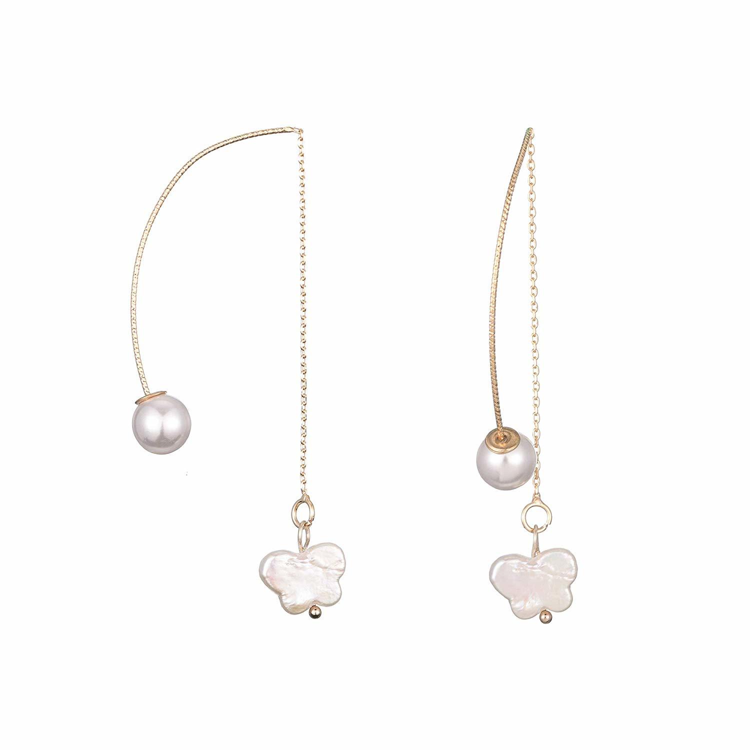 Social GEMINI Joyería Dama18K Oro Blanco Relleno Colgantes Pendientes Largos Gm009, Tamaño