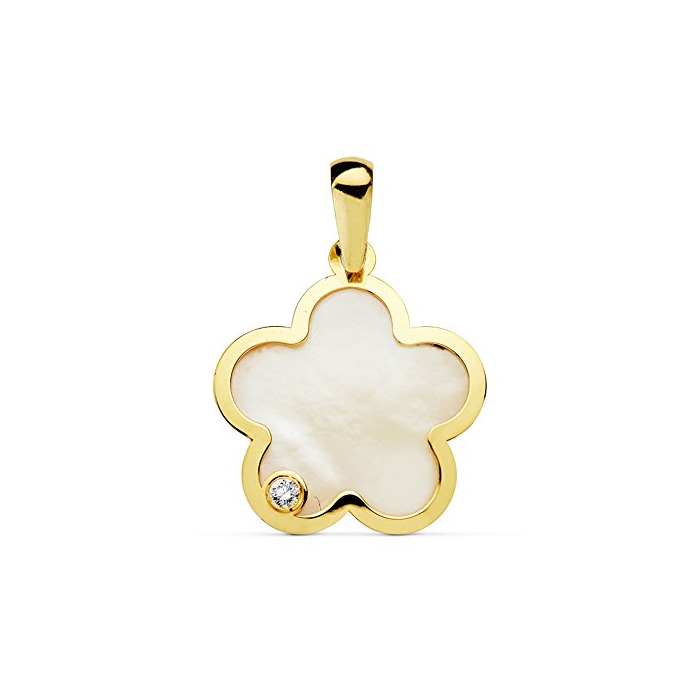 Social Alda Joyeros Colgante Madre Mujer Flor y nácar Oro Amarillo 18 ktes