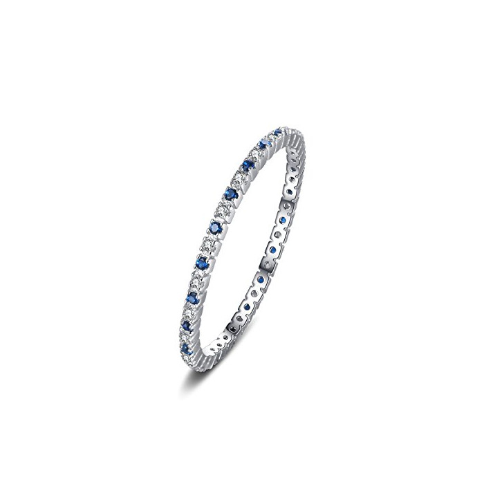 Social JewelryPalace Anillo de boda Exquisito Espinela azul creado en palta de ley
