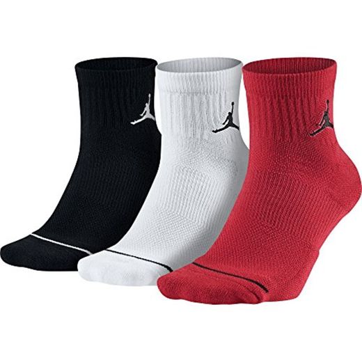 Nike Jumpman QTR 3Ppk Calcetines, Hombre, Negro