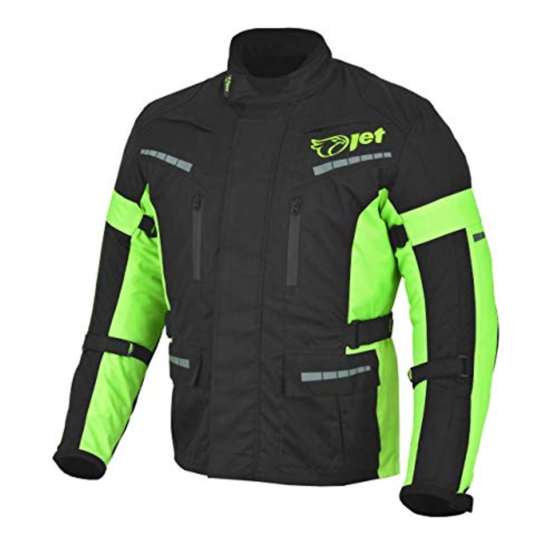 JET Chaqueta Moto Hombre Textil Impermeable con Armadura Gris Plateado