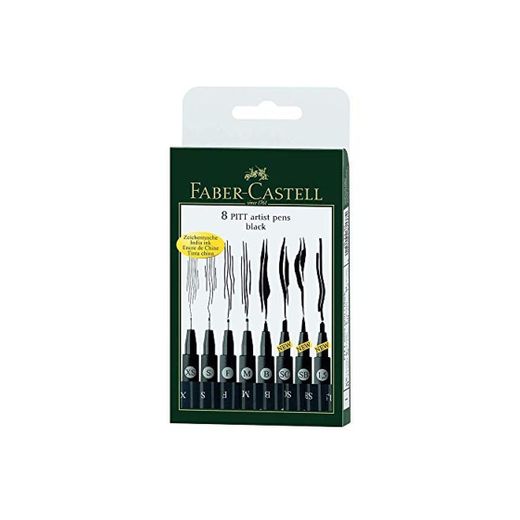 Faber-Castell 167137 - Pack de 8 rotuladores Pitt Artist Pens Black
