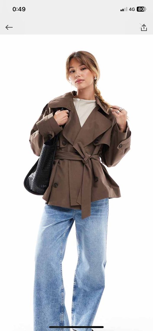 Social Gabardina corta marrón