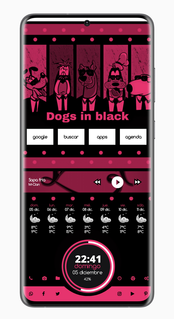 Moda Home KLWP Dogs in Black 