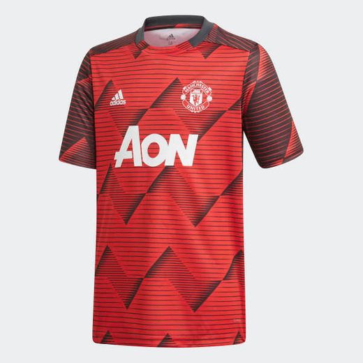 Camiseta calentamiento Manchester United - Rojo adidas