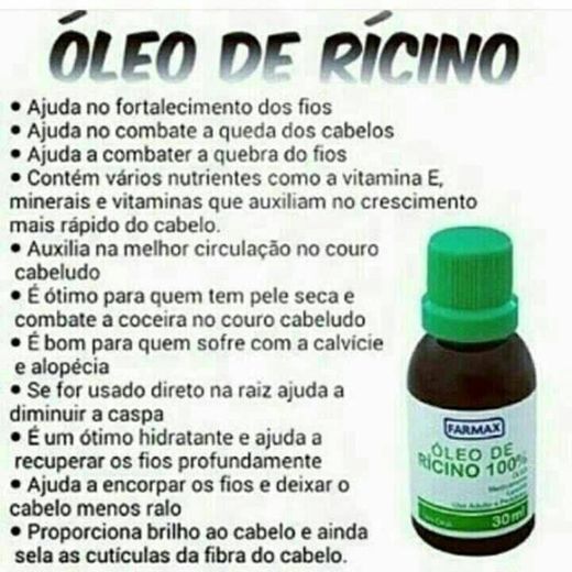 Benefícios do óleo de rícino