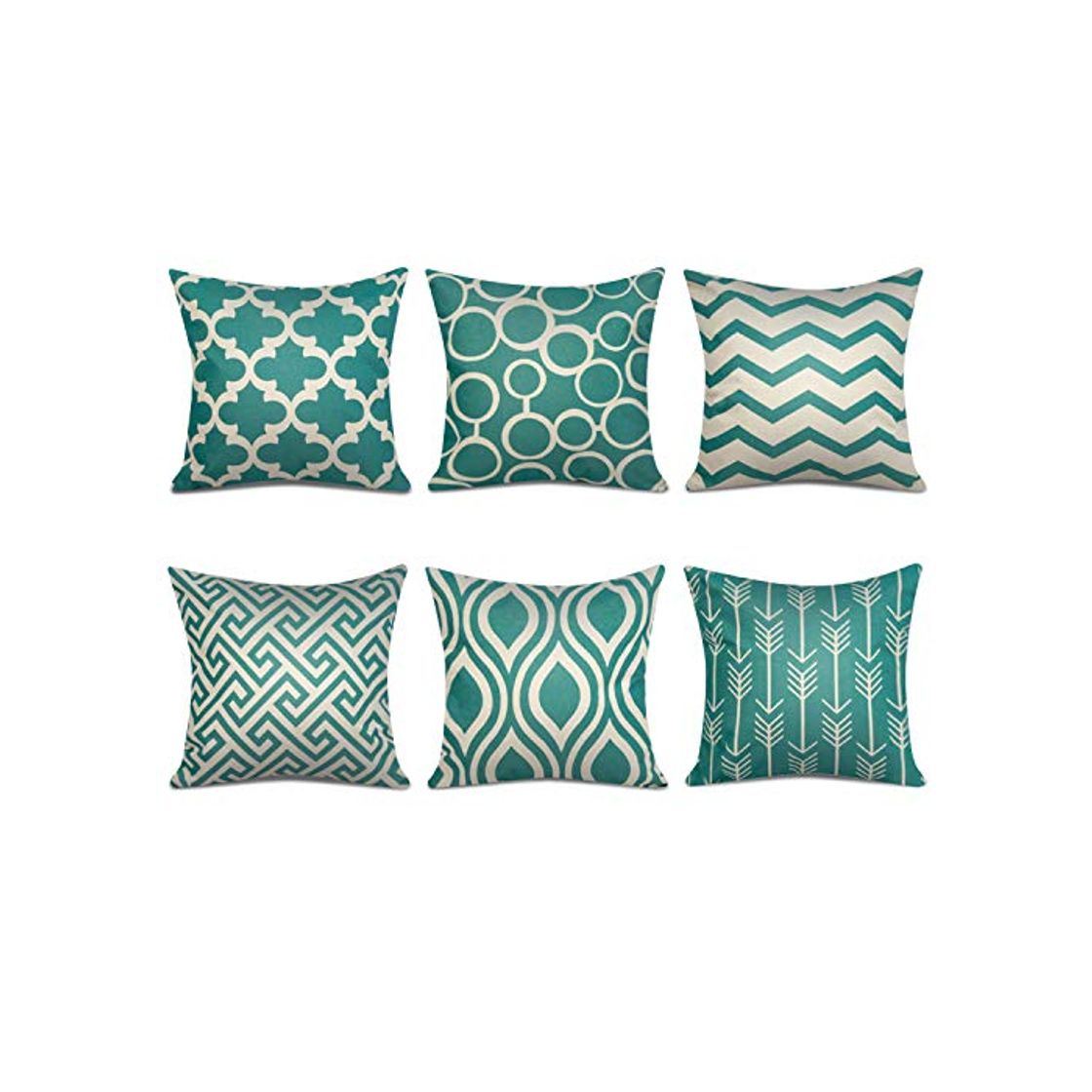 Social Top Finel 6 Fundas de Cojín Almohada Lino Duradero Decoración para Sofá Cama Coche 45x45 cm