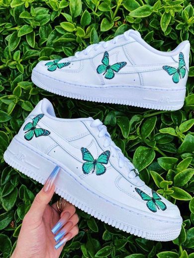 Nike Air Force Green Butterfly