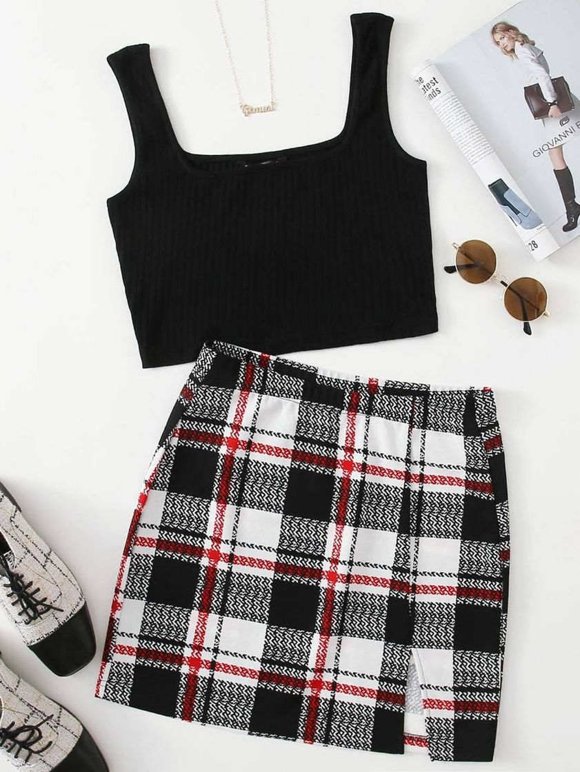 Social Conjuntos de hombros descubiertos con falda 🛍