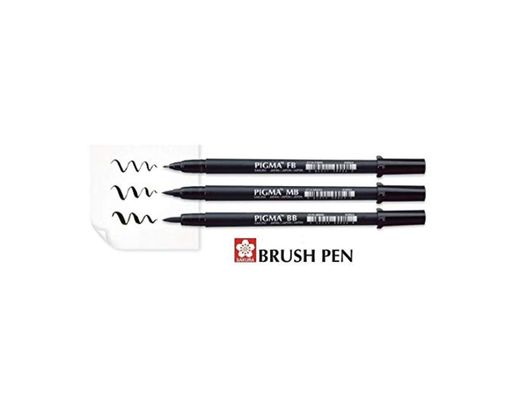 Sakura Pigma Brush Pen Negro Set 3 Pincel