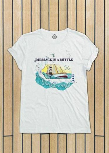 Camiseta "Message in a bottle" Gipsy 1927 Blanca