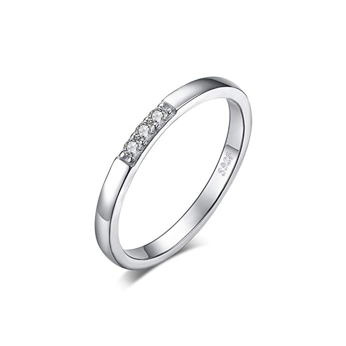 Social JewelryPalace Anillo Nupcial Conjunto de 3 Piedra Zirconia cúbica de Boda Plata de ley 925