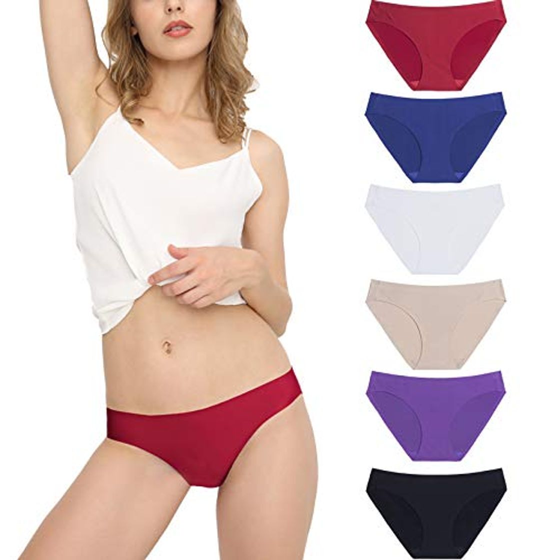 Lugar Bragas Mujer sin Costuras Invisible Señoras Braguitas Low Rise Suave Ligera Bikini