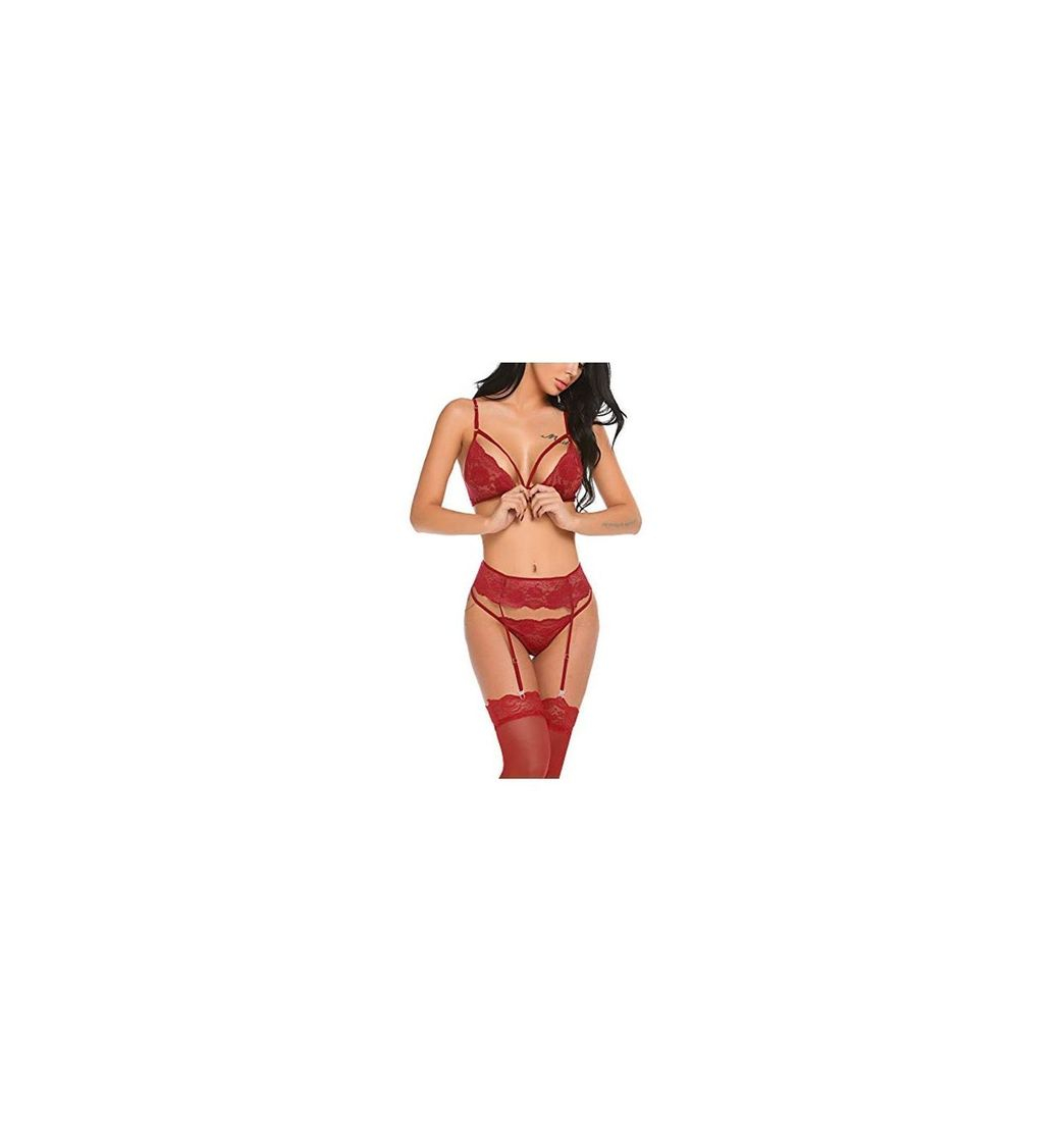 Social ADOME Medias Liguero Sexy Mujer Lencería de Noche Ropa Interior con Tanga y Liga