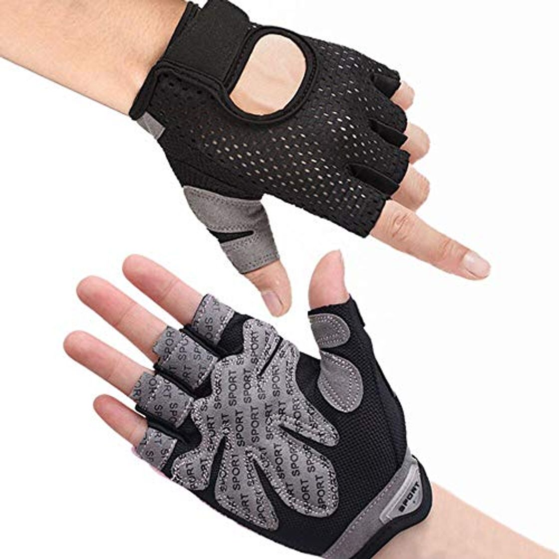 Producto Hually Guantes Gimnasio para Hombre y Mujer, Gym Guantes Transpirable con Protección