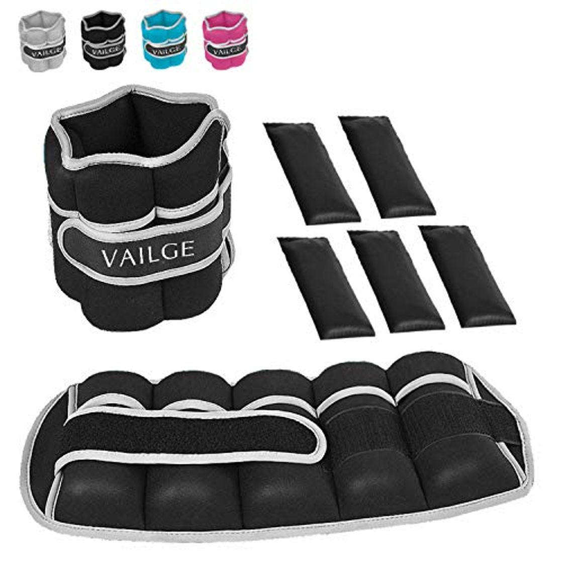 Social Vailge Tobillera con pesas ajustables para muñecas de 0,5 kg - 3
