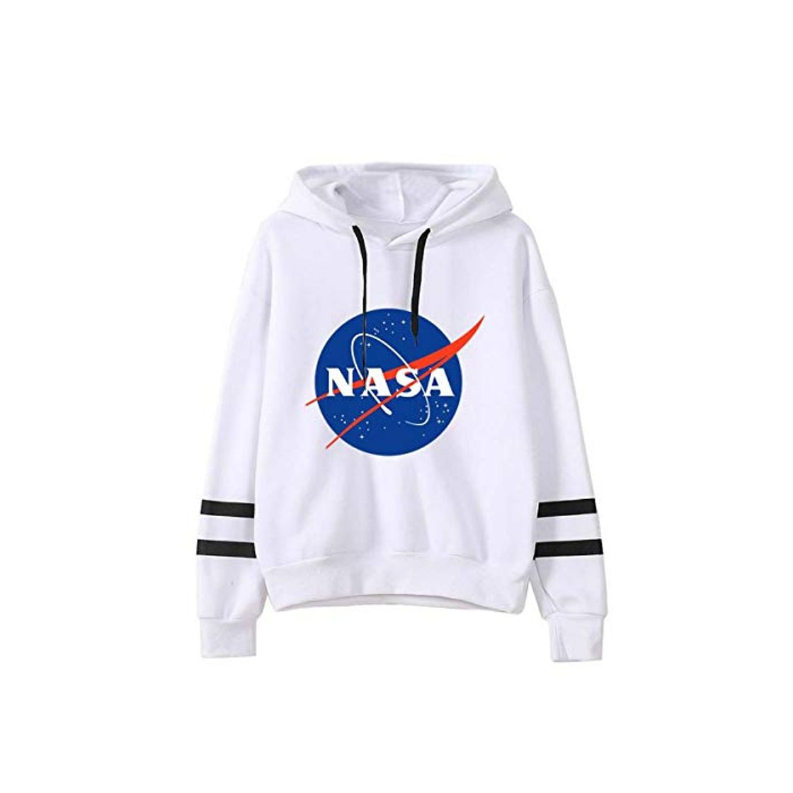 Social Rying Mujer NASA Aeronautico Sudadera con Capucha Manga Larga Deportiva Astronaut Logo