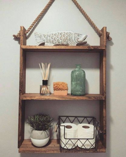 Rustic woods and Rope ladder shelf