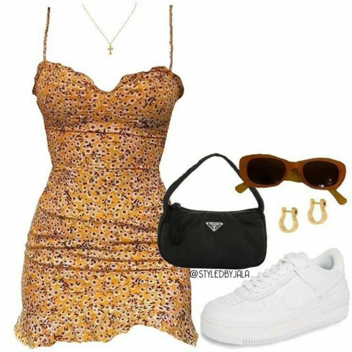 Social Look com vestidinho floral 