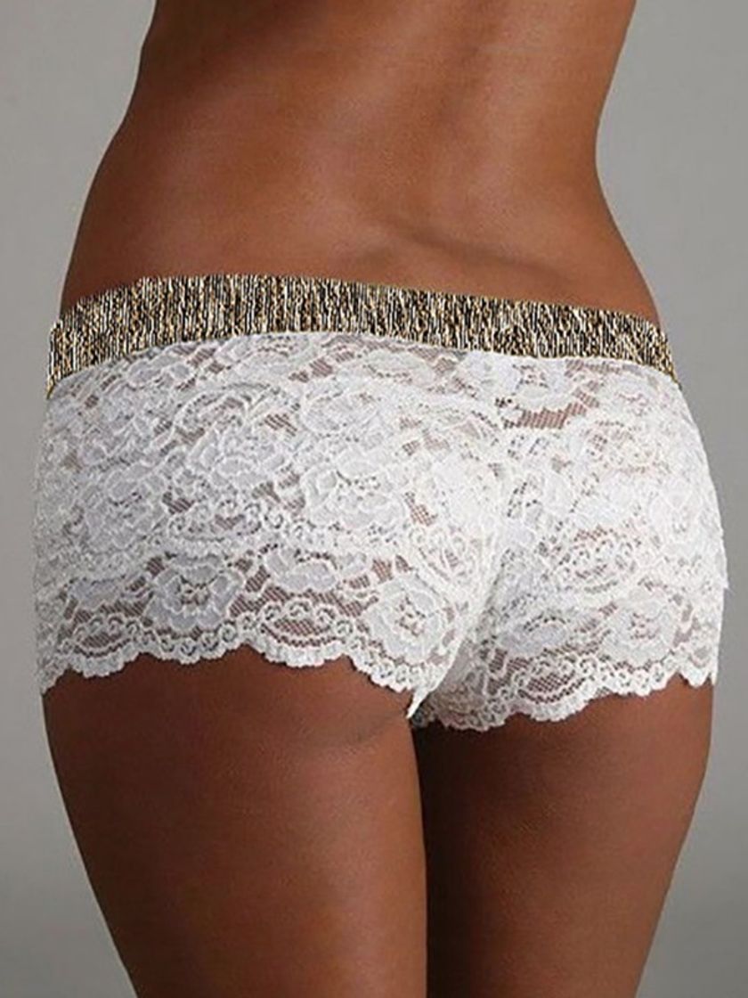 Moda Guipure Lace Elastic Waist Lingerie Shorts - Chic Me