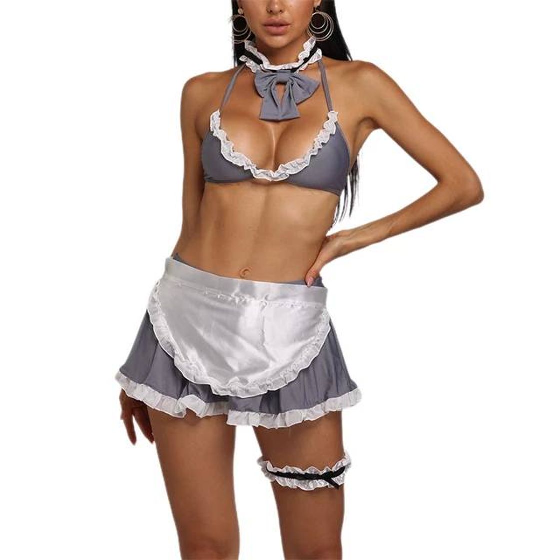 Moda Hot Selling Sexy Lingerie Maid Uniform Temptation Transparen