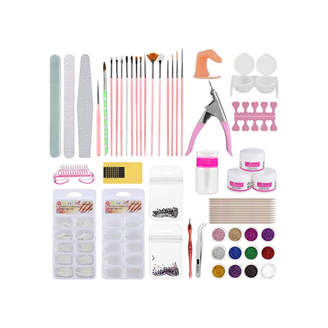 Belleza Kit Uñas de Gel Kit Completo, ZWOOS Kit de Uñas Acrílicas Completo