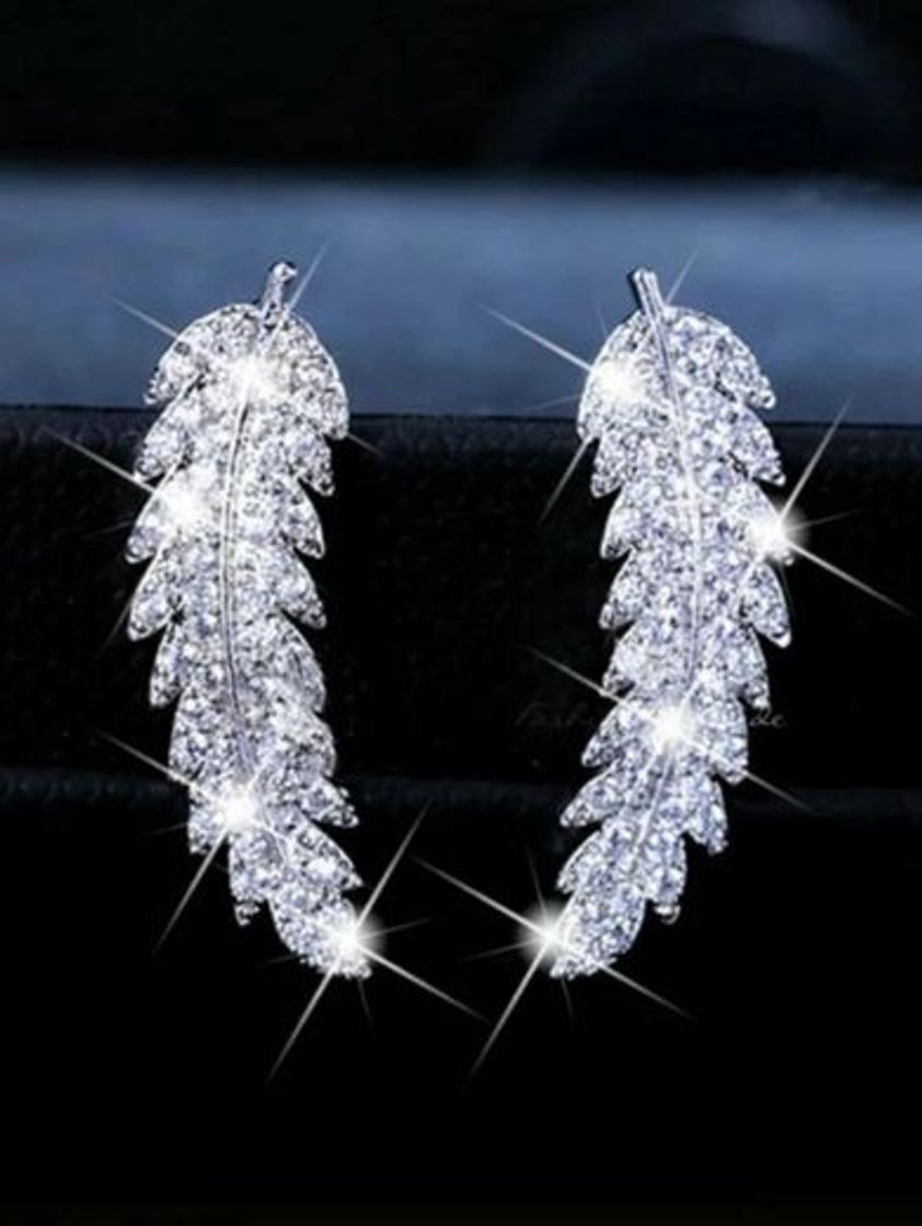 Fashion 1pair Rhinestone Decor Feather Stud Earrings | SHEIN 