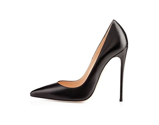 EDEFS Mujer Verano Zapatos De Tacon De Punta Elegantes Estiletes Zapatos Negro EU41