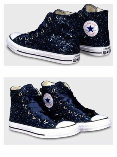 Women's  Sparkly  Glliter  Converse  All Star Hing Top 