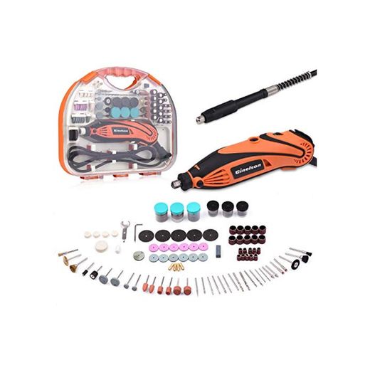 Mini Amoladora Eléctrica, GINELSON Advanced Professional Kit de Herramientas Rotativas Multifunción Sin