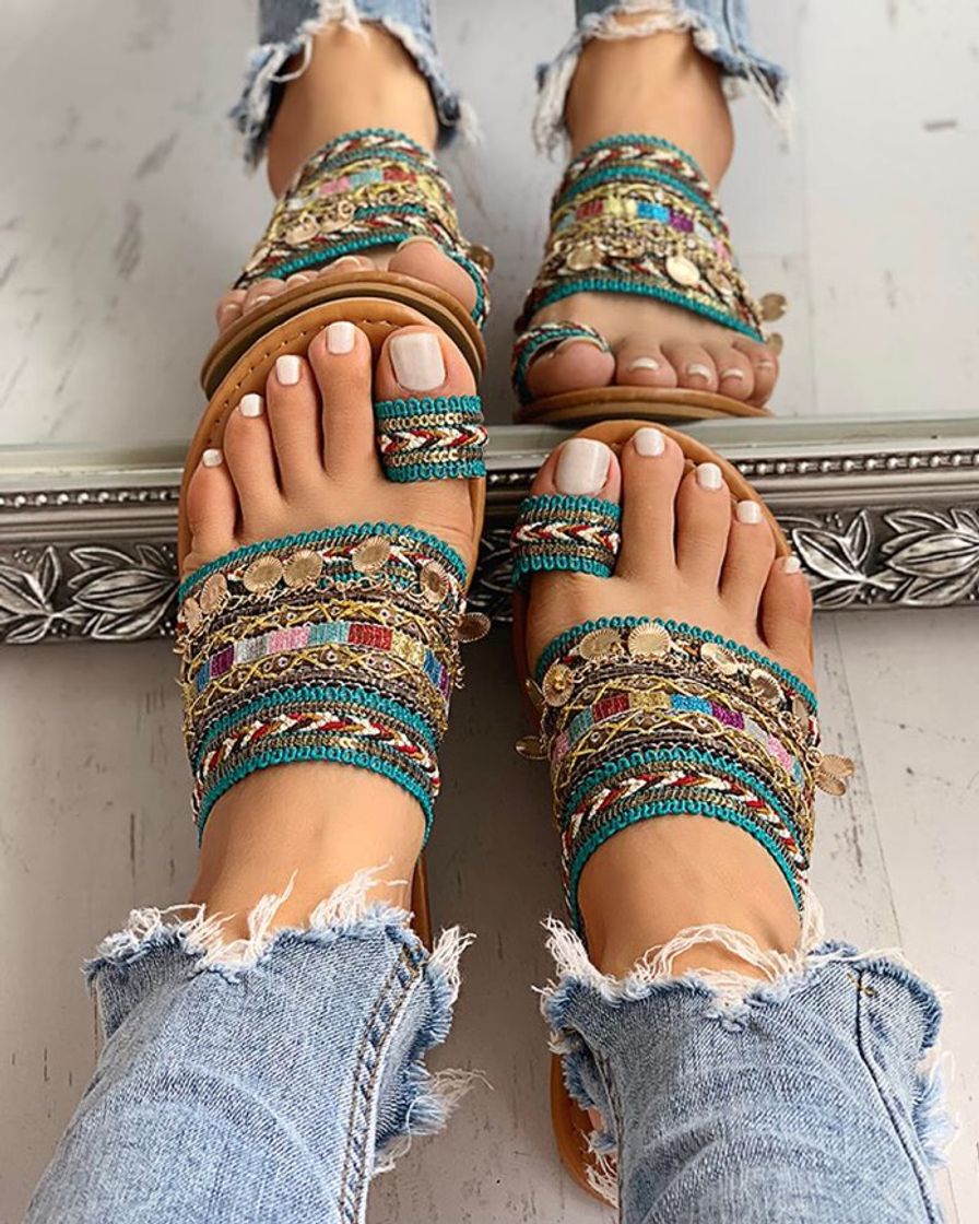 Social Sandálias  Estilo Boho étnica