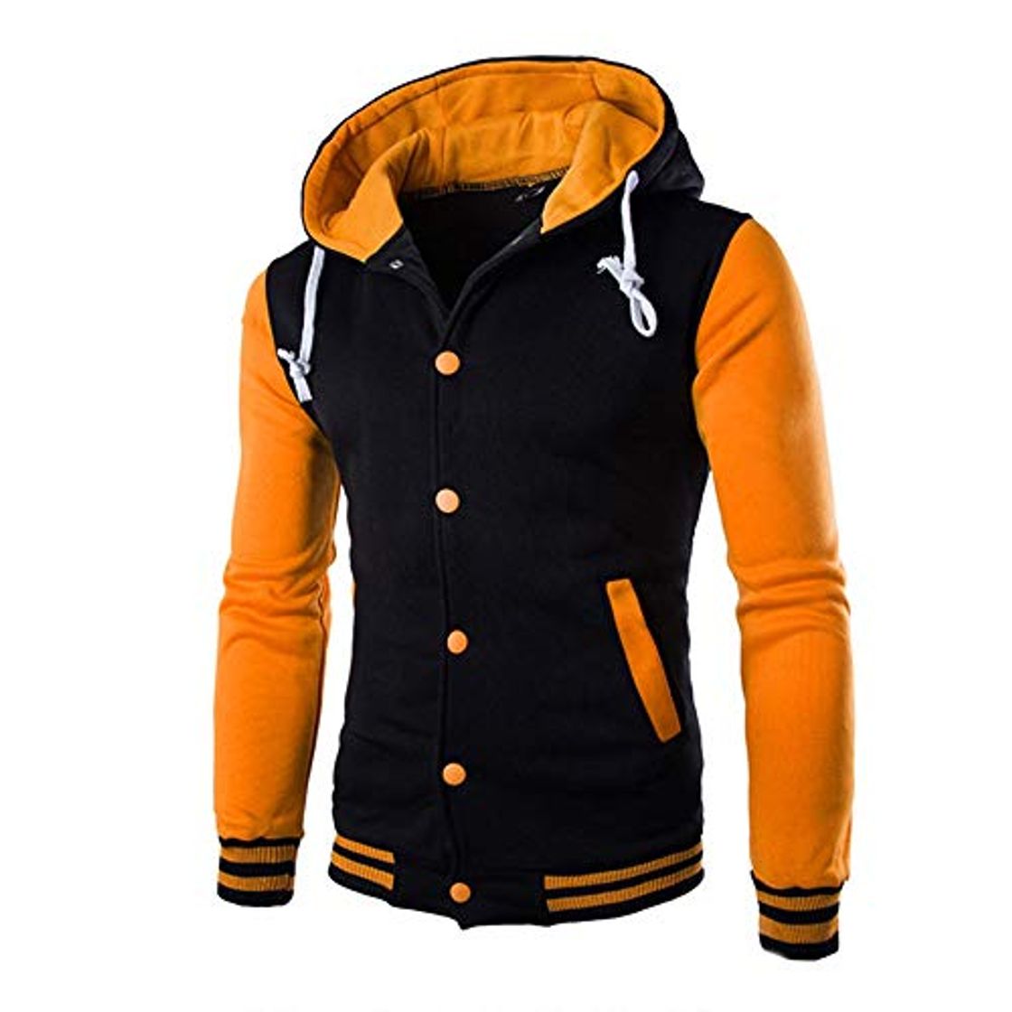 Moda JiaMeng Hombres Chaqueta Primavera otoño e Invierno Algodón Abrigo Chaqueta Outwear Sweater