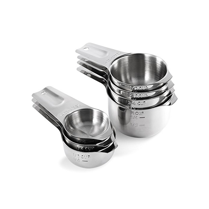 Social U-Taste Tazas Medidoras Set 7 Piezas Acero Inoxidable 18/8 Tazas de Medir