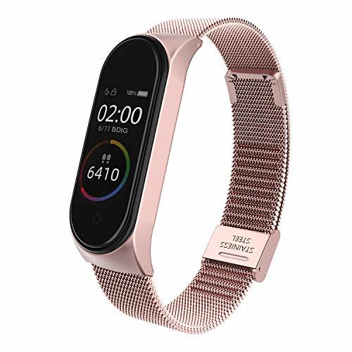 Social BDIG Correa Compatible Xiaomi Mi Band 4 Correas Metal,Pulsera de Acero Inoxidable
