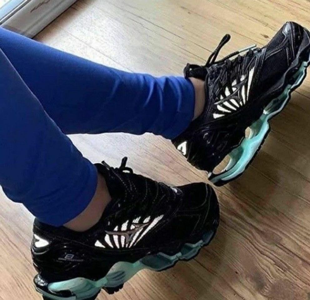 Moda mizuno wave prophecy 8 preto/verde água 〽️〽️