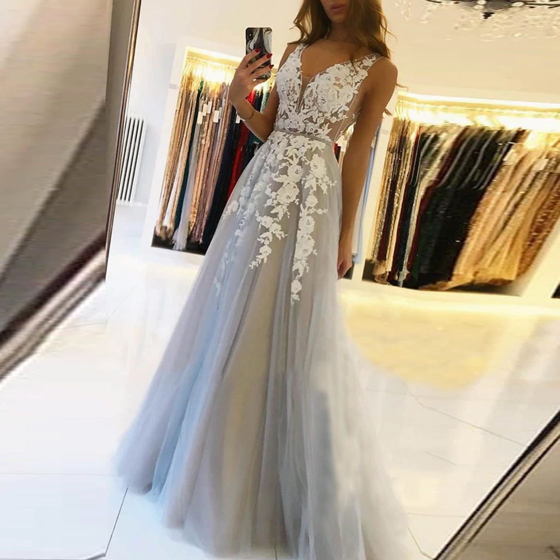 Moda QING XIN-1225 Wedding Dress,Prom Dresses del Banquete de Manga Larga Vestido de