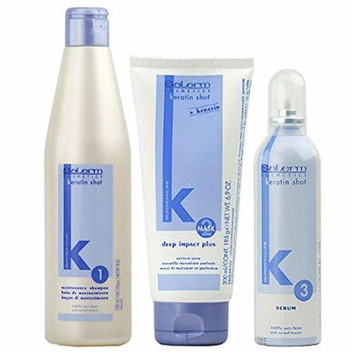 Lugar Salerm Cosmetics Kit Keratin Shot Mantenimiento Tratamiento - Paquete de 3 x