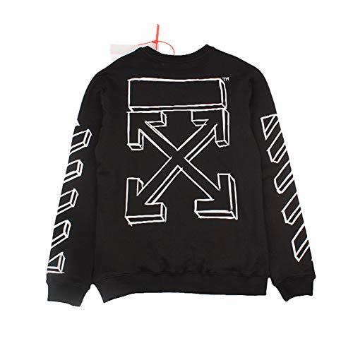 Social Off Sketch Sweater Black and White Stereo Round Neck Sweater Hoodie for