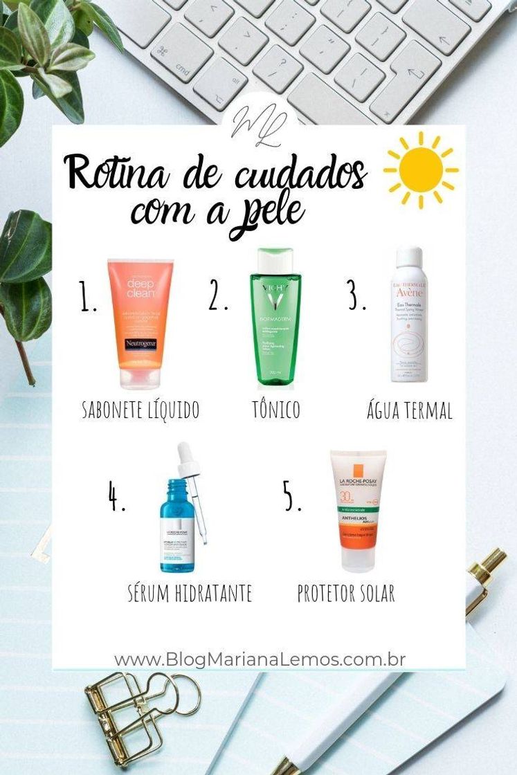 Moda Rotina de cuidado com a pele - Manhã ☀️