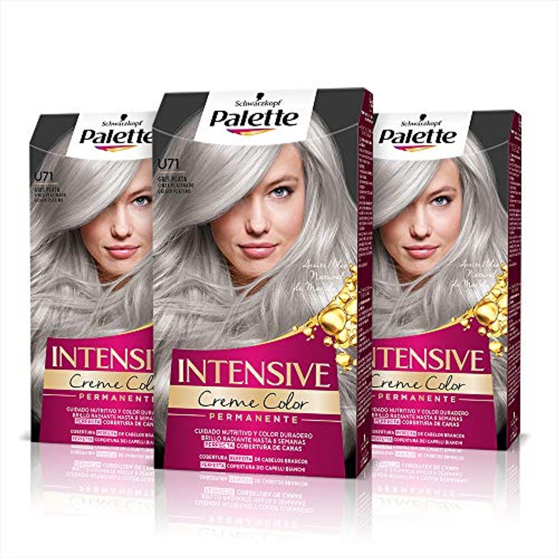 Beauty Schwarzkopf Palette Intensive - Tinte U71 Gris Plata – Perfecta cobertura de