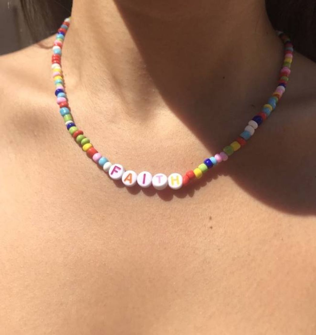 Social Colar de miçanga colorido personalizado com nome/frase