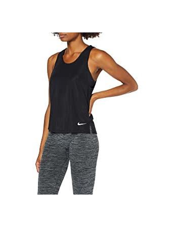 Nike Women's Dry Miler Running Tank, Negro