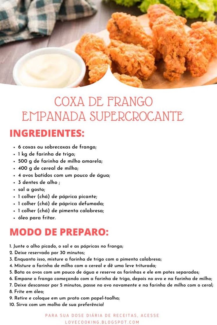 Moda COXA DE FRANGO EMPANADA SUPERCROCANTE 