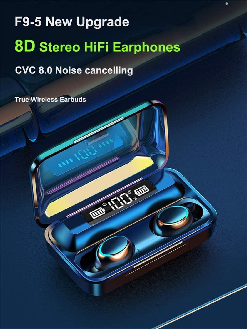 Electrónica F9 TWS - Auriculares inalámbricos Bluetooth con cancelación de ruido Hifi y